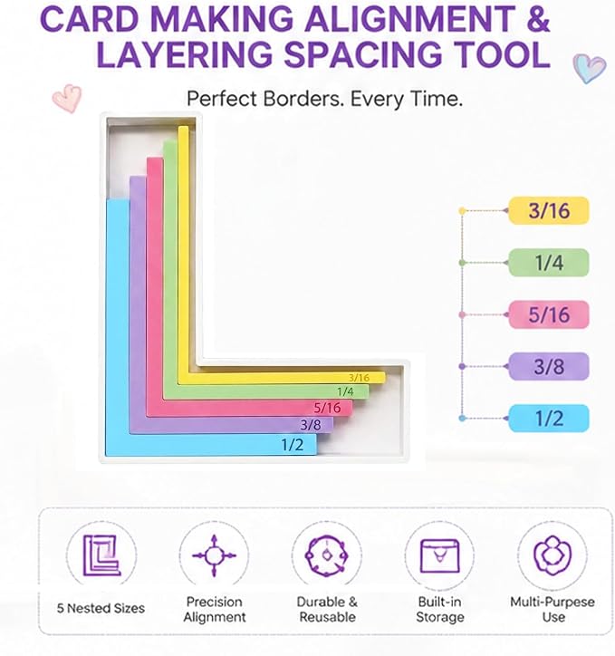 7pcs Paper Crafting Alignment Guides - Image 2