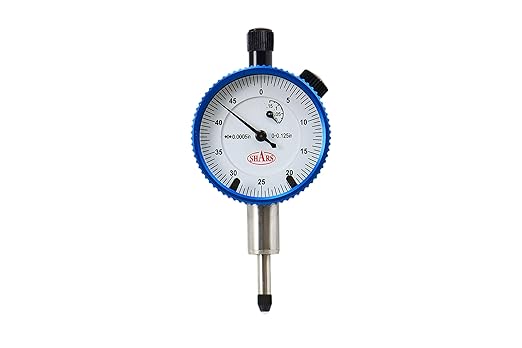 Shars 0.125" High Precision Dial Indicator, .0005" Graduation, AGD1 Travel Lug Back 303-3148 P]