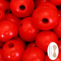 100 Pieces Red Wood Beads with 5mm Hole, Round Loose Beads Polish Spacer Beads by SMANTA
