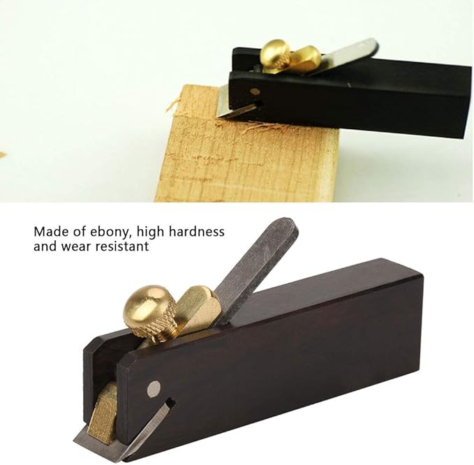 Mini Wood Planer, 3 inch Wood Hand Planer Ebony Woodworking Plane for Planing Smoothing Flat Bottom Trimming Perfect for Carpenter DIY Cutting Tool for Woodworking