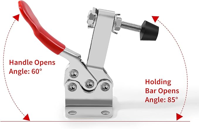 5pack Hold Down Toggle Clamps Woodworking,201B Clamps for Woodworking,Vertical Clamp,Cam Clamp Quick Release Toggle Clamp for CNC Hold Down Clamps,200Lbs Heavy Duty Toggle Clamp for T Track Cam Action