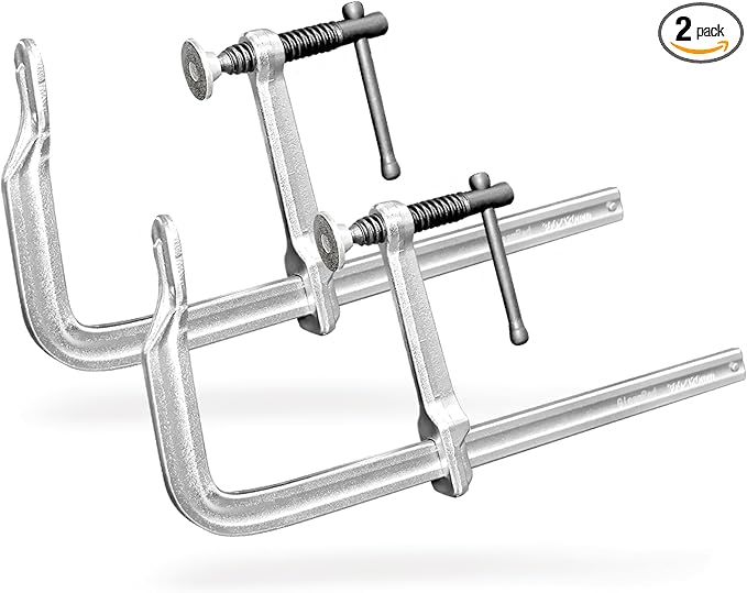 2-Pack 12-Inch Heavy-Duty F-Clamps for Welding, Woodworking & Metalworking – 1320 lbs Load Capacity, 4-3/4 Inch Throat Depth, All-Steel Construction