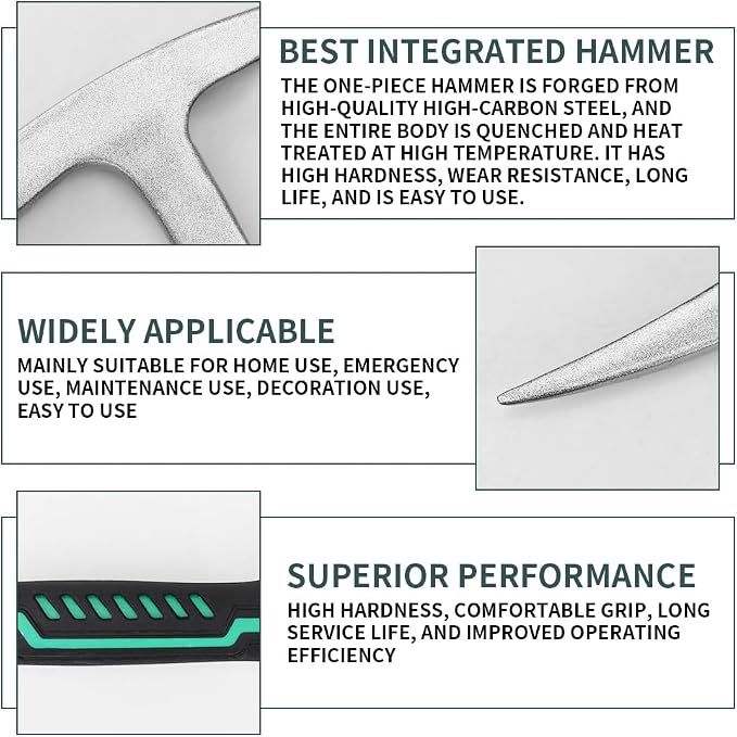 15 PCS Geology Rock Pick Hammer Kit, 22oz Hammer & Digging Chisels - Image 3