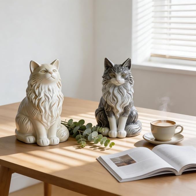 2 Pack Maine Coon Cat Silicone Molds, 3D Sitting Cat Candle Mold | Food-Grade - Image 5