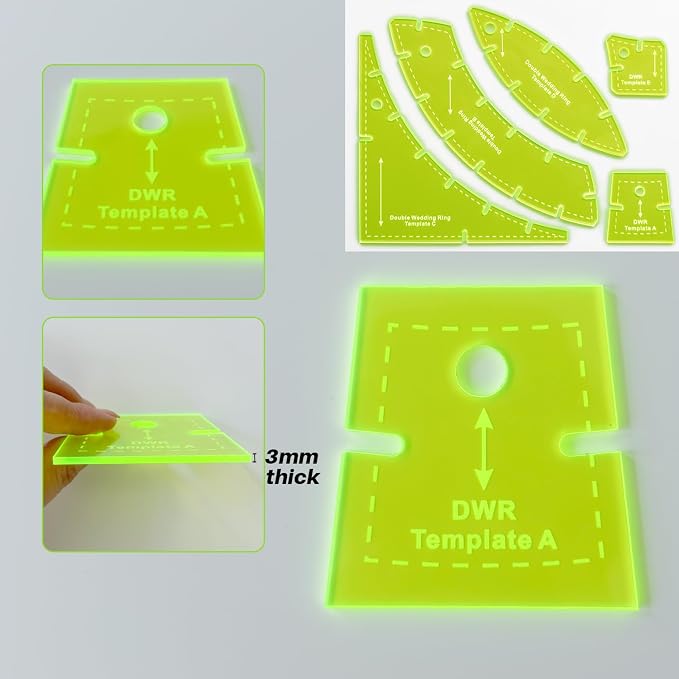Quilting Templates Slit N Sew Double Wedding Ring Set Templates - Image 2