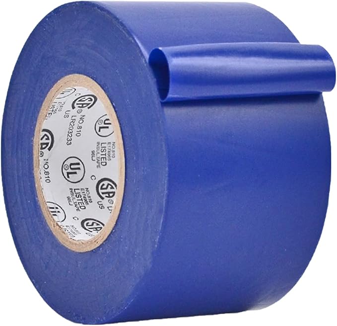 WOD ETC766 Professional Grade General Purpose Blue Electrical Tape UL/CSA Listed core. Vinyl Rubber Adhesive Electrical Tape: 2 inch X 66 ft. - Use at No More Than 600V & 176F (Pack of 1)