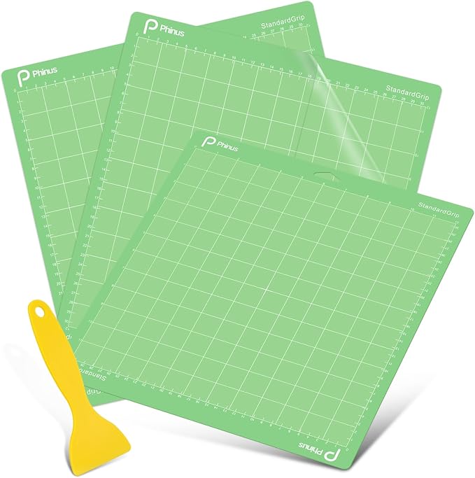 3 Pack Standard Grip Mat 12x12, Reusable Cutting Mats by Phinus