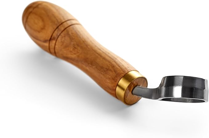 Wood Carving Scorp Knife. Round Carving Tool for Spoons, Bowls and Cups. Wood Carvers Rounded Hook Knife Spoon carving knife. (ANGLED)