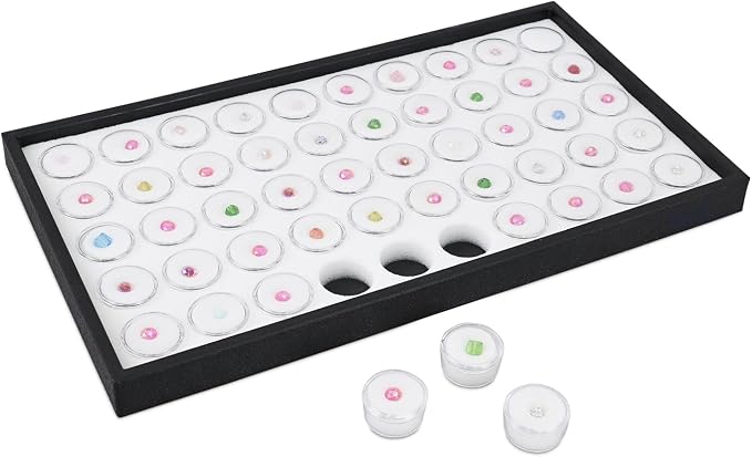 Ikee Design White Foam Gem Jars Showcase Stackable Display Tray - Image 5