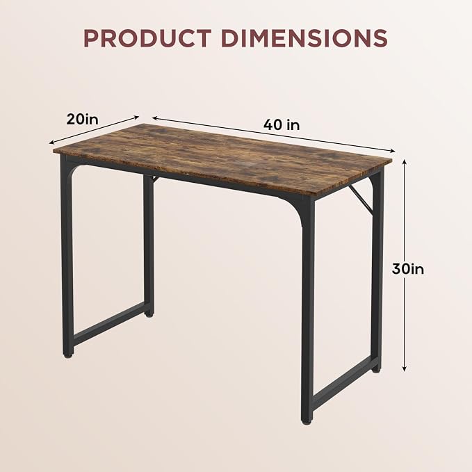 PayLessHere | 39 Inch Computer Desk | Brown | Office Desk - Image 3
