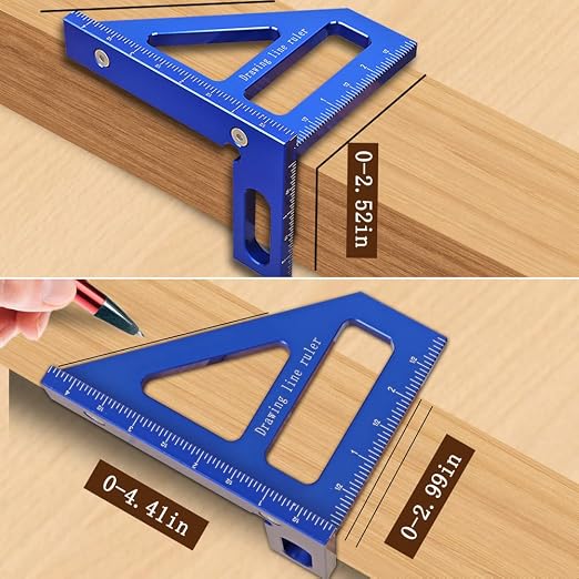 Imperial 3D Multi-Angle Measuring Ruler, 45/90 Degree Aluminum Alloy - Image 5