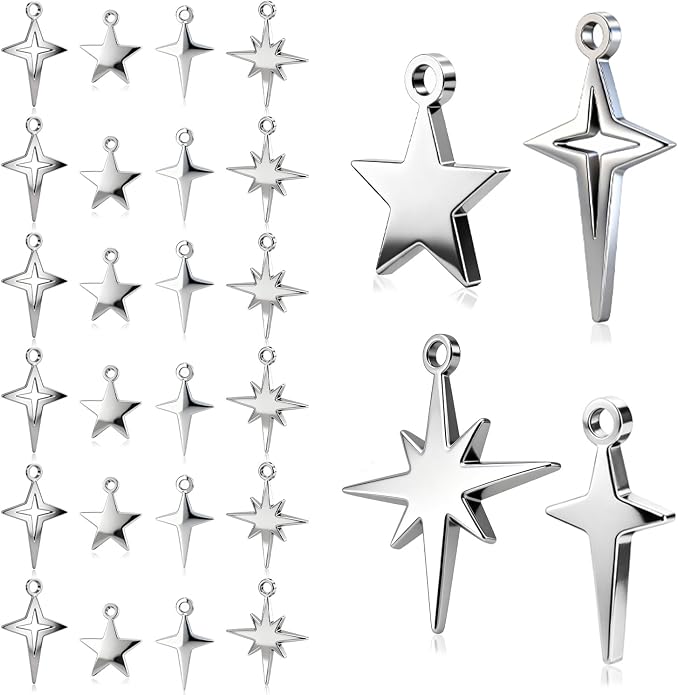 32Pcs Fadeless Stainless Steel Charms by stino