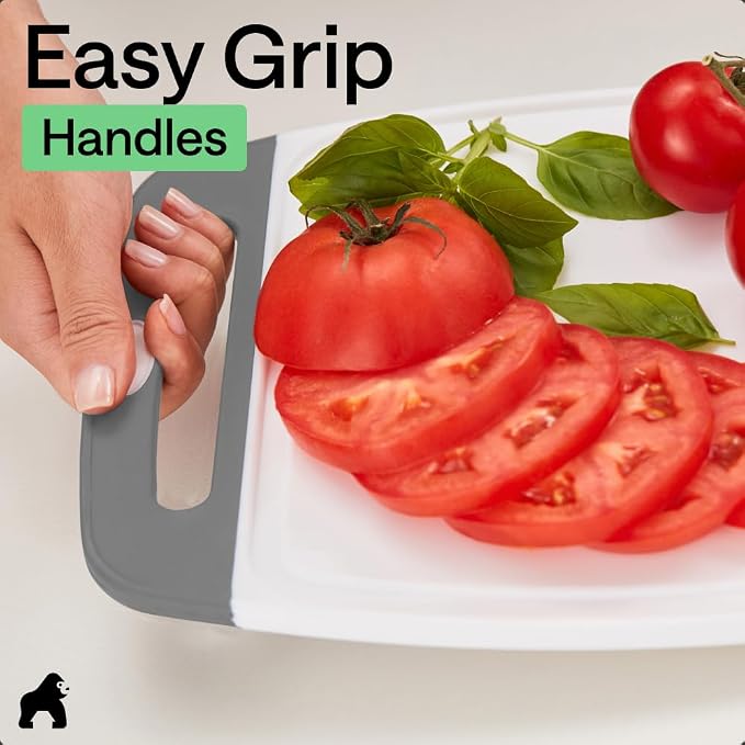 GORILLA GRIP BPA-Free Reversible Kitchen Cutting Board Set of 3, US Designed - Image 8