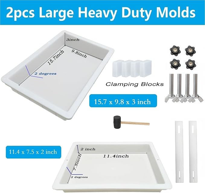 2Pcs Extra Large Reusable Epoxy Resin Table Mold - Image 2