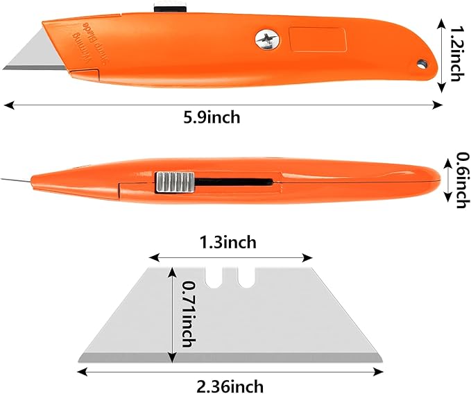 DIYSELF DIYSELF 30 Pack Box Cutter Heavy Duty Aluminium Shell Utility Knife | SK5 Steel Sharp Blade | Retractable Knife for Cutting Cartons (30, Orange)