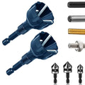 Hakkin 5Pcs Burr Removal Tool, Deburring External Chamfer Tool with Tungsten Carbide Blade, Hex Shank Deburring Tool for Metal, Bolt Thread Repair with Quick Release Shank Fits 1/8”-3/4”(3mm-20mm)