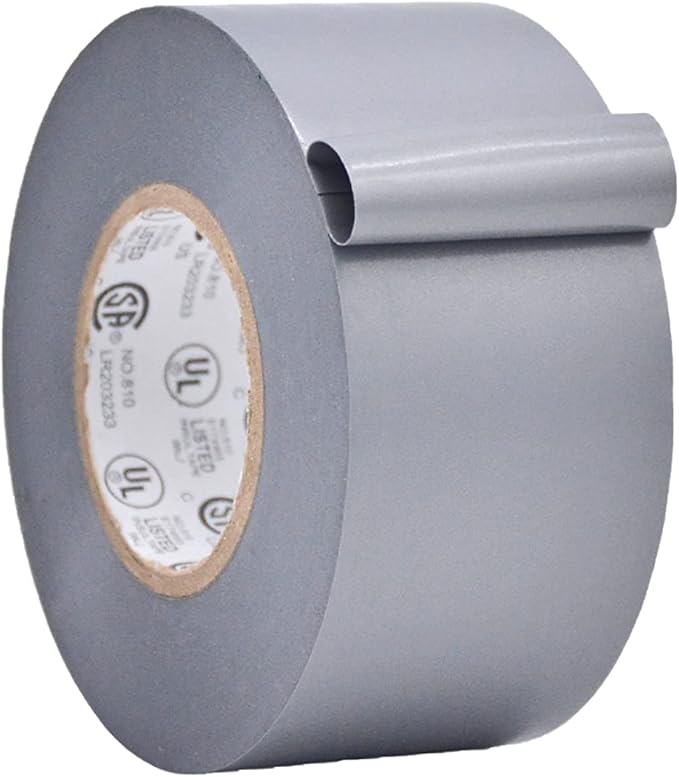 WOD ETC766 Professional Grade General Purpose Gray Electrical Tape UL/CSA Listed core. Vinyl Rubber Adhesive Electrical Tape: 1.5 inch X 66 ft - Use at No More Than 600V & 176F (Pack of 1)