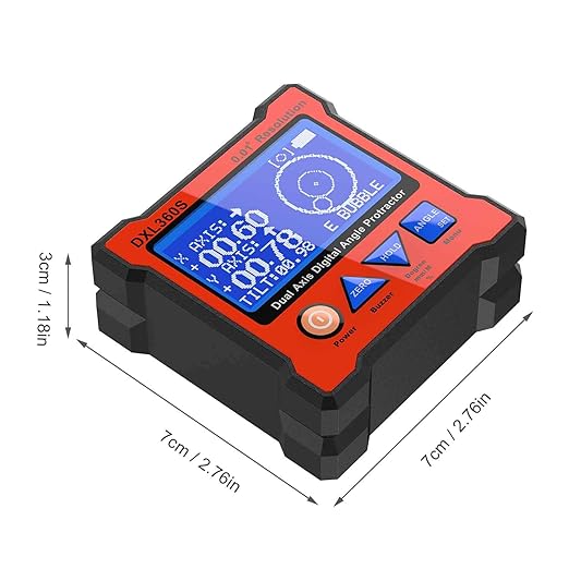 Digital Protractor DXL360S GYRO + Gravity 2 in 1 Digital LCD Protractor Inclinometer Dual Axis Level Box 0.01°Resolution