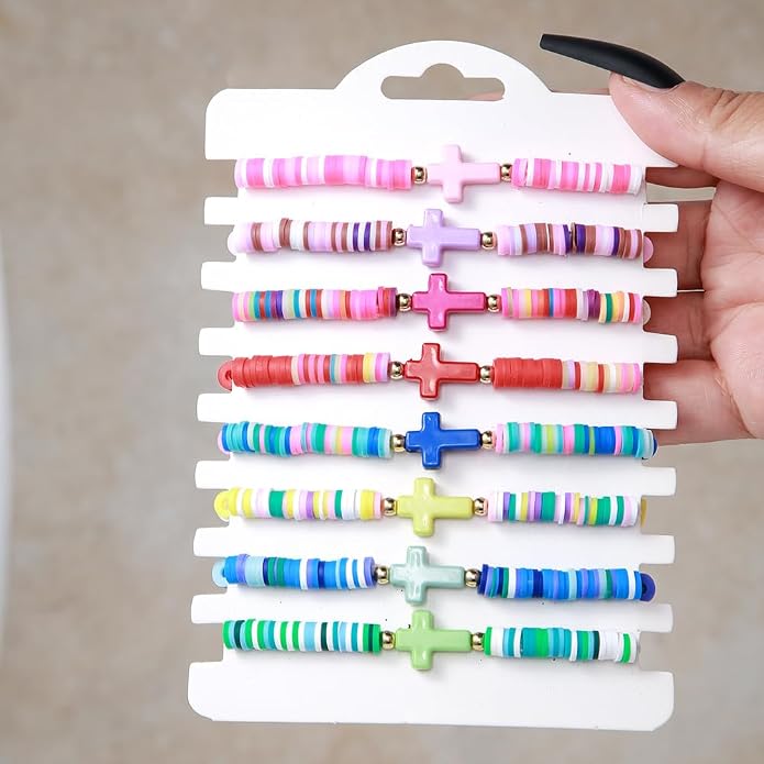 Heishi Surfer Clay Bead Bracelets Set - Image 5