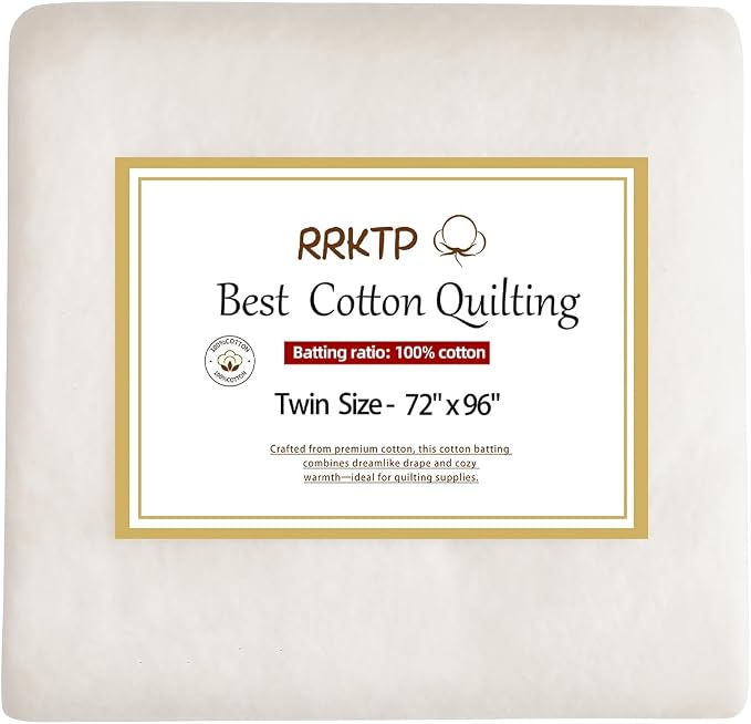 RRKTP Cotton Batting for Quilting，200 g/m² Lightweight Quilt Batting Twin by home