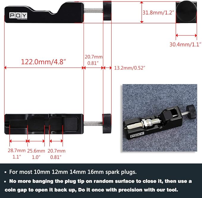 Universal Spark Plug Gap Tool with 32 Blades Steel Feeler Gauge for Most 10mm 12mm 14mm 16mm Spark Plugs Black