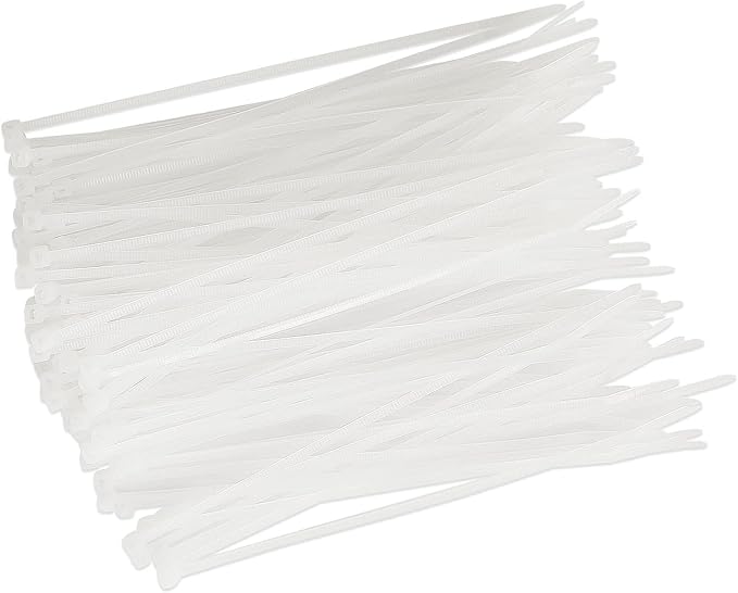 URBEST 100 Pcs Self Locking Wire Cable Zip, Tie Fasten Wrap 6 Inch Nylon Zip Tie (100, White)