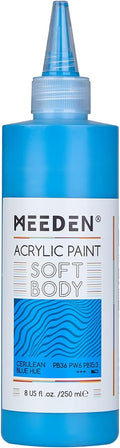 MEEDEN Soft Body Acrylic Paint: Cerulean Blue Hue 250ml/8.45oz Bulk Acrylic by MEEDEN