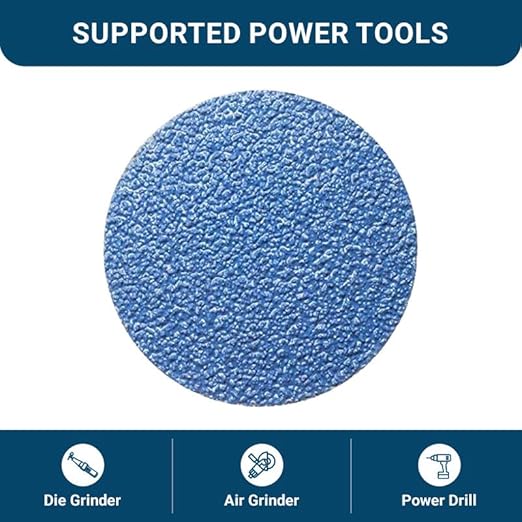 Benchmark Abrasives 2 Inch Sanding Discs Quick Change Zirconia, Male R Type Backing Drill & Die Grinder Sanding Disc for Deburring Polishing Rust Remover for Metal Paint Stripper (1000 Pack), 24 Grit