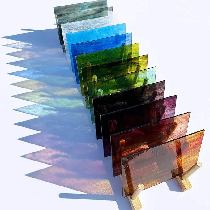 LITMIND 12 Sheets Smooth Translucent Texture Stained Glass Variety Pack - Image 2
