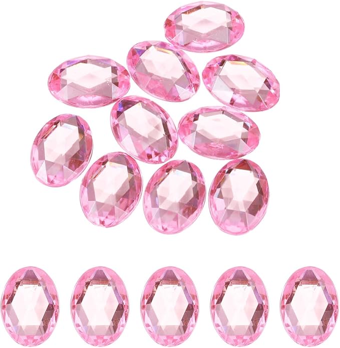 MECCANIXITY 10Pcs Acrylic Oval Gems 30x40 mm Flat Back Artificial Rhinestones by MECCANIXITY