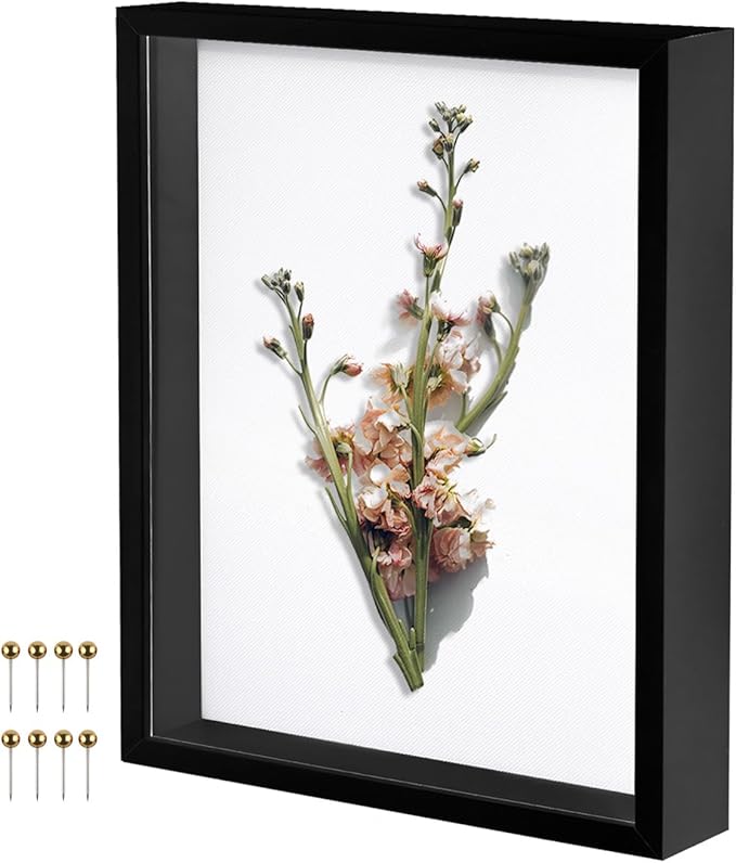 Black 11x14 Shadow Box Display Frame, Premium Linen Backboard and Included by Unknown