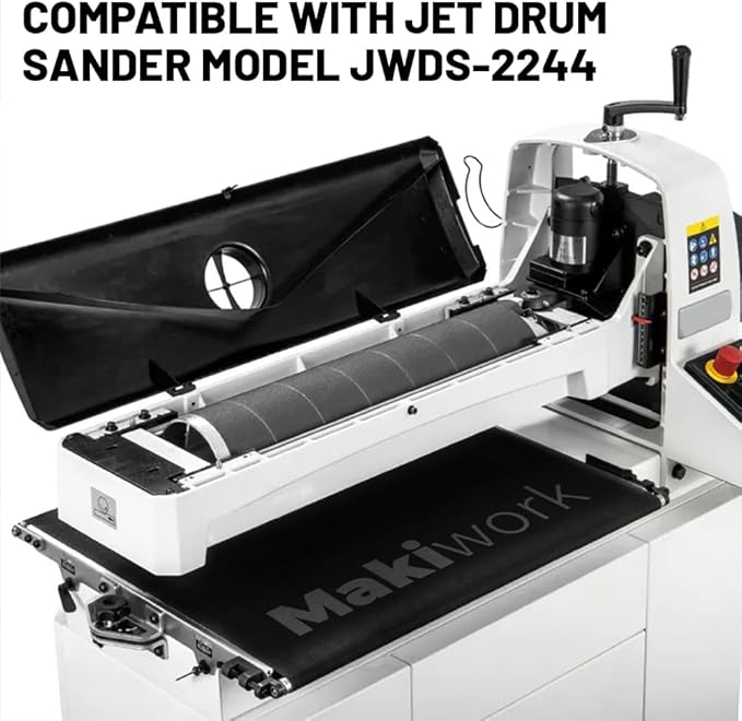 Drum Sander Feed Belt Conveyor - Compatible with JET JWDS-2244 Drum Sander, Silicone Carbide, 22-3/8" x 44", 100 Grit