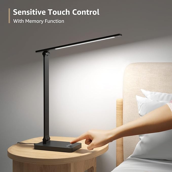 Lepro LED Desk Lamp with USB Charging Port, 650LM Dimmable Home Office Touch - Image 6