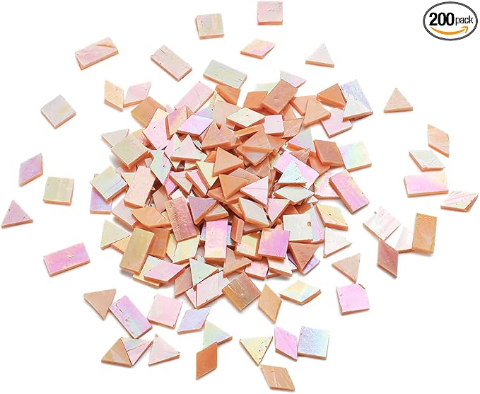 Lanyani Iridescent Glass Mosaic Tiles Supplies 200 Pieces Iridized Stained by LanyaniArtGlassMosaics