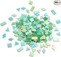 200 Pieces Bulk Iridescent Mosaic Glass Tiles, 4 Shapes Mixed Stained Glass by LanyaniArtGlassMosaics