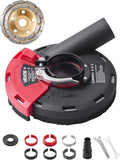 VEVOR Grinding Dust Shroud for Angle Grinder, Universal 4-5 in, Surface Grinder Dust Shroud with 6 Clamping Washers & 5 in Diamond Grinding Cup Wheel, Connect to Vacuum Cleaner, for Wood Concrete Wall