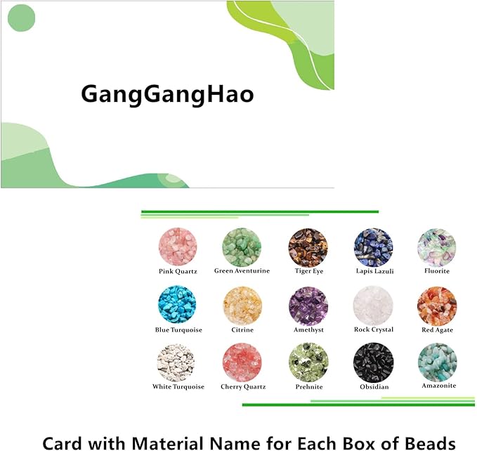 GangGangHao 1888 Pcs Natural Chip Stone Beads About 500g Irregular Gemstones - Image 3