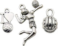 Youdiyla 45 Volleyball Charms Collection, Bulk I Love Sport Volleyball Girl by Youdiyla