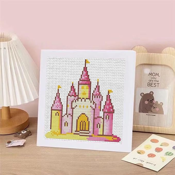 VIGEGU Pink Castle Cross Stitch Kits - Image 7