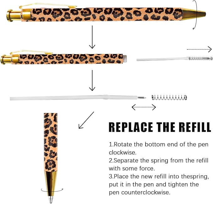 Ballpoint Pen 3Pcs Click Black Ink Metal Retractable 1.0 mm Medium Ballpoint - Image 4