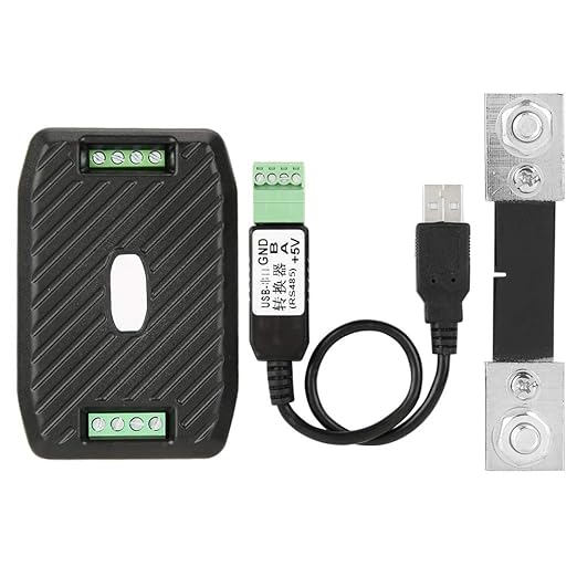 Oumefar DC Voltage Current Power Energy Consumption Meter Communication Module High Precision Power Analyzer with Voltage Measuring Range 0.05-300V (PZEM-017+100A+USB)