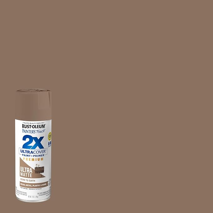 Rust-Oleum Painter's Touch 2X Ultra Cover Spray Paint, Down to Earth | Indoor - Image 2