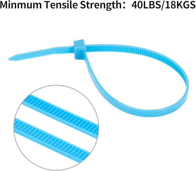 XINGO 1000 PCS 6 inch Cable Zip Ties, 18lb Strength, Small Tie Wraps Self-Locking Nylon Zip Ties for Indoor and Outdoor Use (Blue)