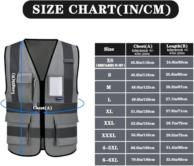 A-SAFETY grey reflective vest