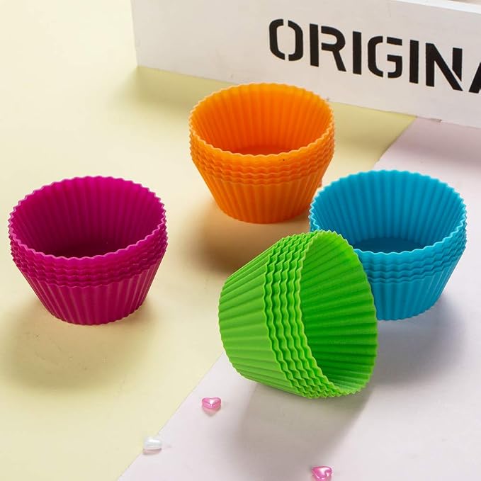 Webake Silicone Cupcake Baking Cups Muffin Liners Reusable Silicon Muffin Tin - Image 6