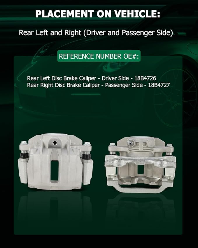 SCITOO Rear Left+Right Brake Calipers With Bracket 18B4727 18B4726 Compatible For Cadillac 2000-2002 For Chevrolet 1999-2005 For GMC 1999-2005