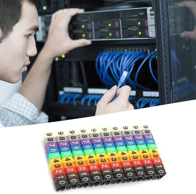 Clip on Wire Markers, Wire Number Labels Colorful Wire Numbering Marker Tube Cable Marker for Marking The Color Coded Cables(100PCS -2.5MM 2.5)