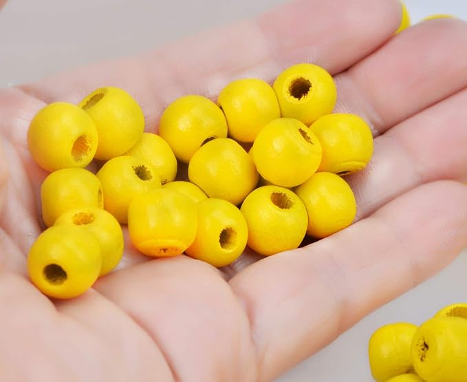 AD Beads Wood Spacer Loose Wooden Craft Beads Big Hole Beads Assorted - Image 3