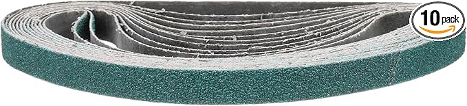 1/2 x 18 Inch Sanding Belt, 10 Pcs 80 Grit Zirconia Knife Sharpener Belts Work Sharpening for Belt Sander Knife Carving Tool Metal Working
