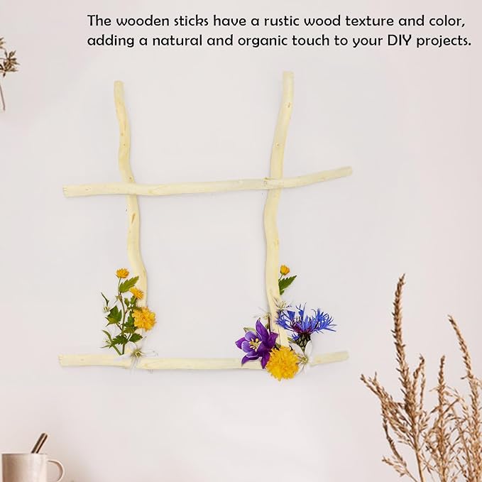 50Pcs Natural Twigs, Driftwood Branches, Unfinished Timber Rods - Image 5